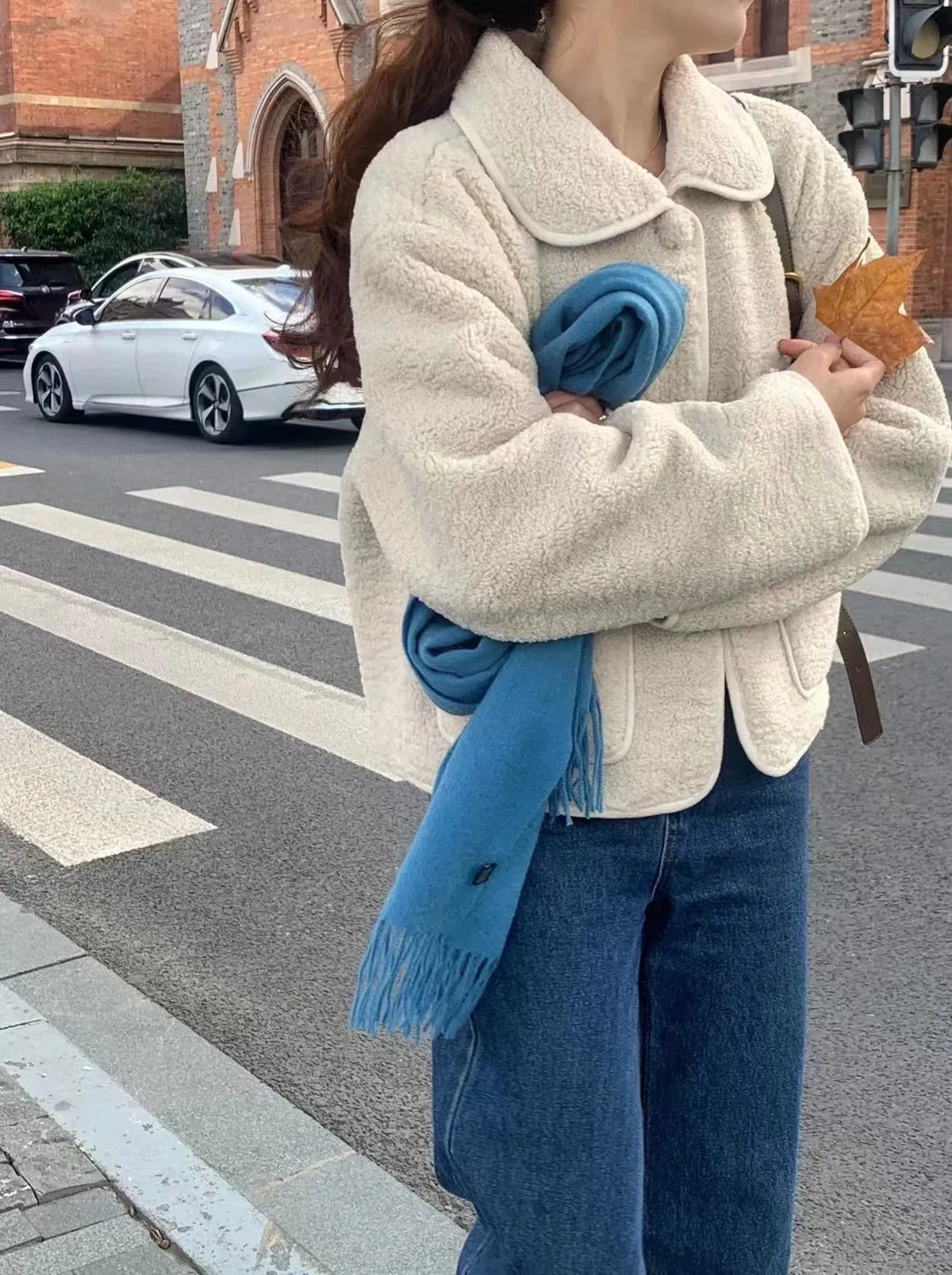 Peter Pan Collar Wool Short Coat