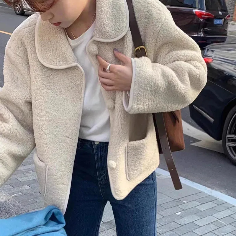 Peter Pan Collar Wool Short Coat