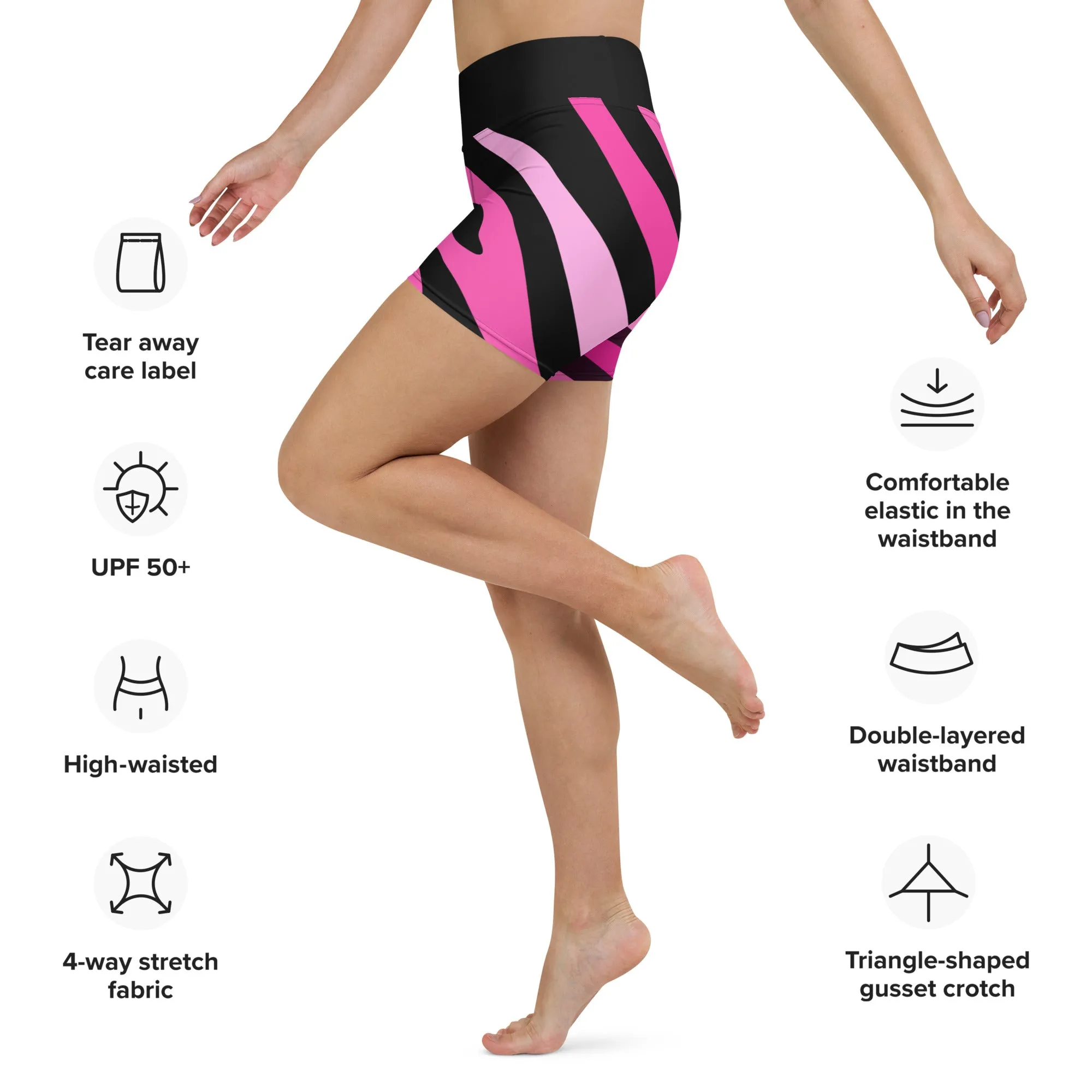 Pink Zebra High Waist Shorts