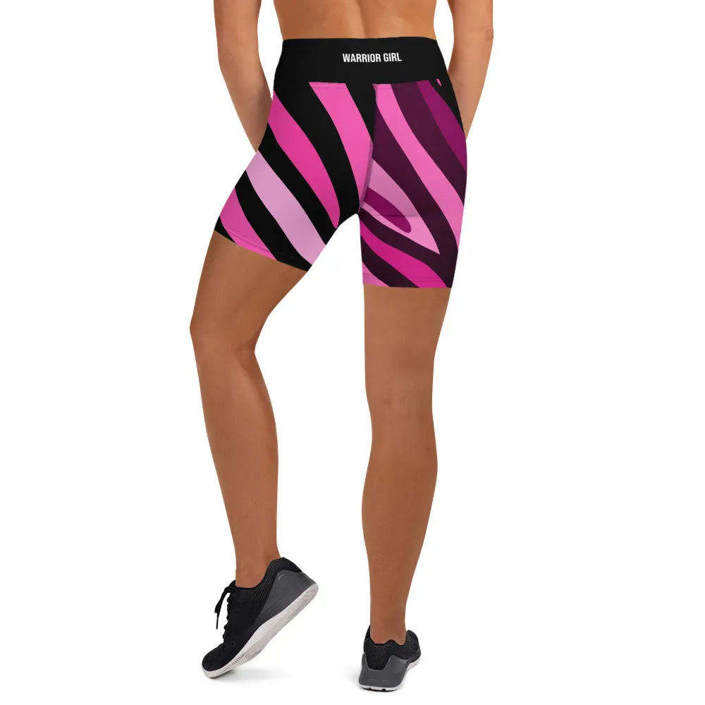 Pink Zebra High Waist Shorts