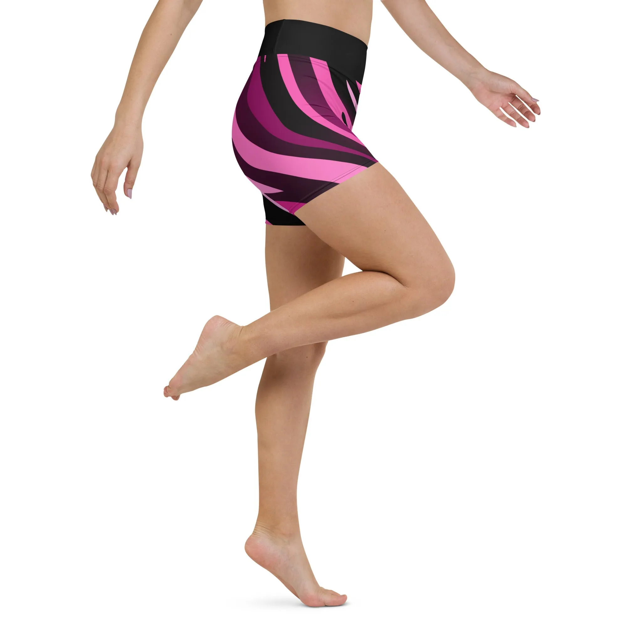 Pink Zebra High Waist Shorts