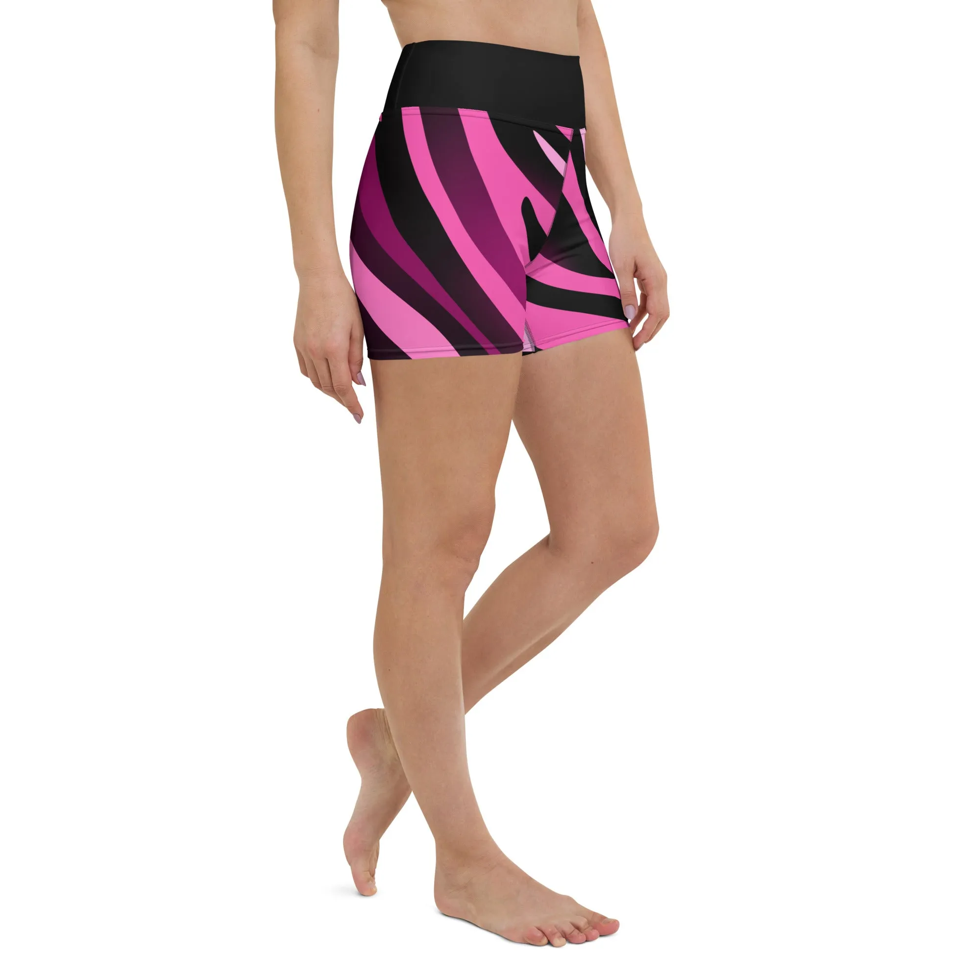 Pink Zebra High Waist Shorts