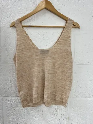 Preloved Knitted Linen Vest top in size 12
