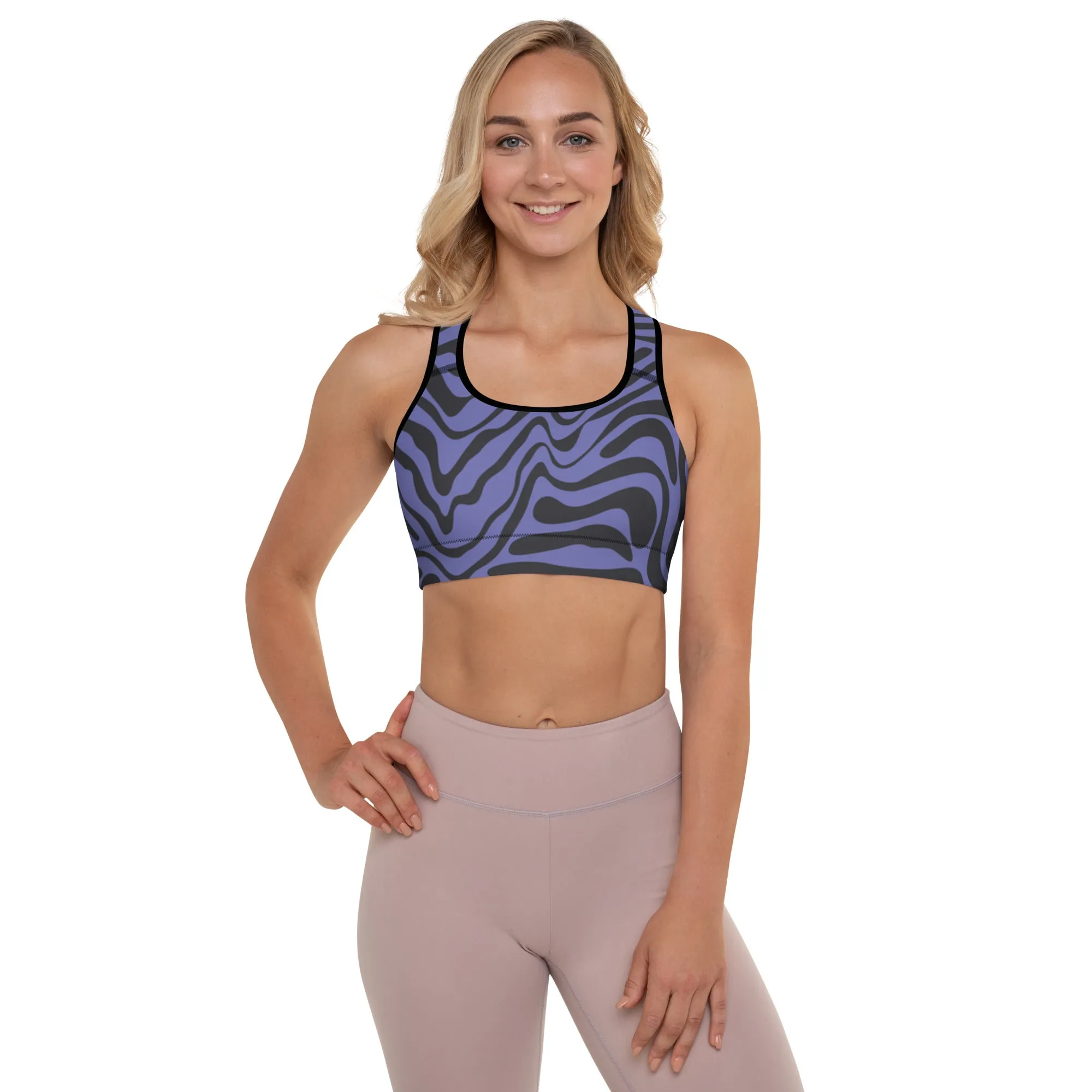 Purple Tiger w/Black Warrior Sports Bra