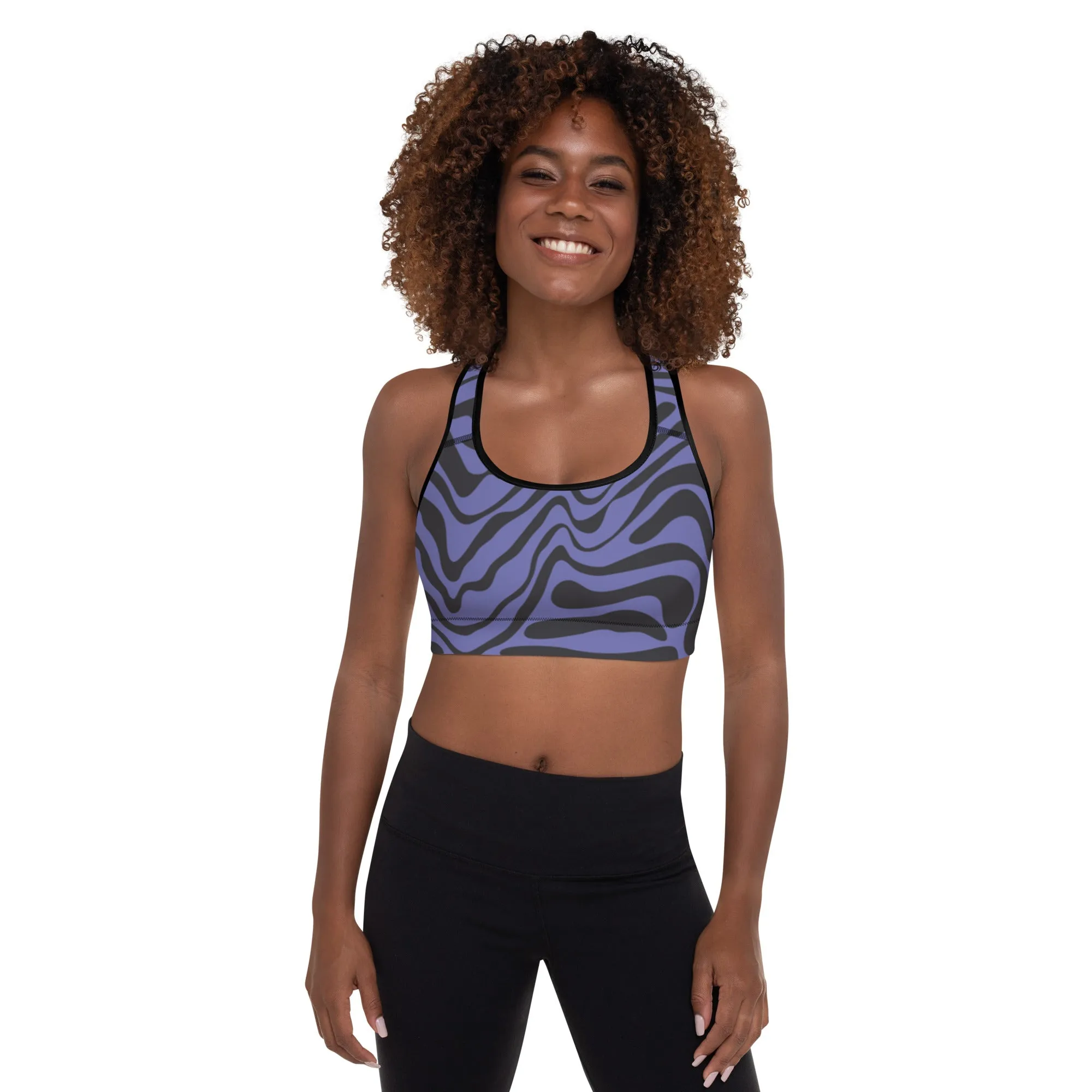 Purple Tiger w/Black Warrior Sports Bra