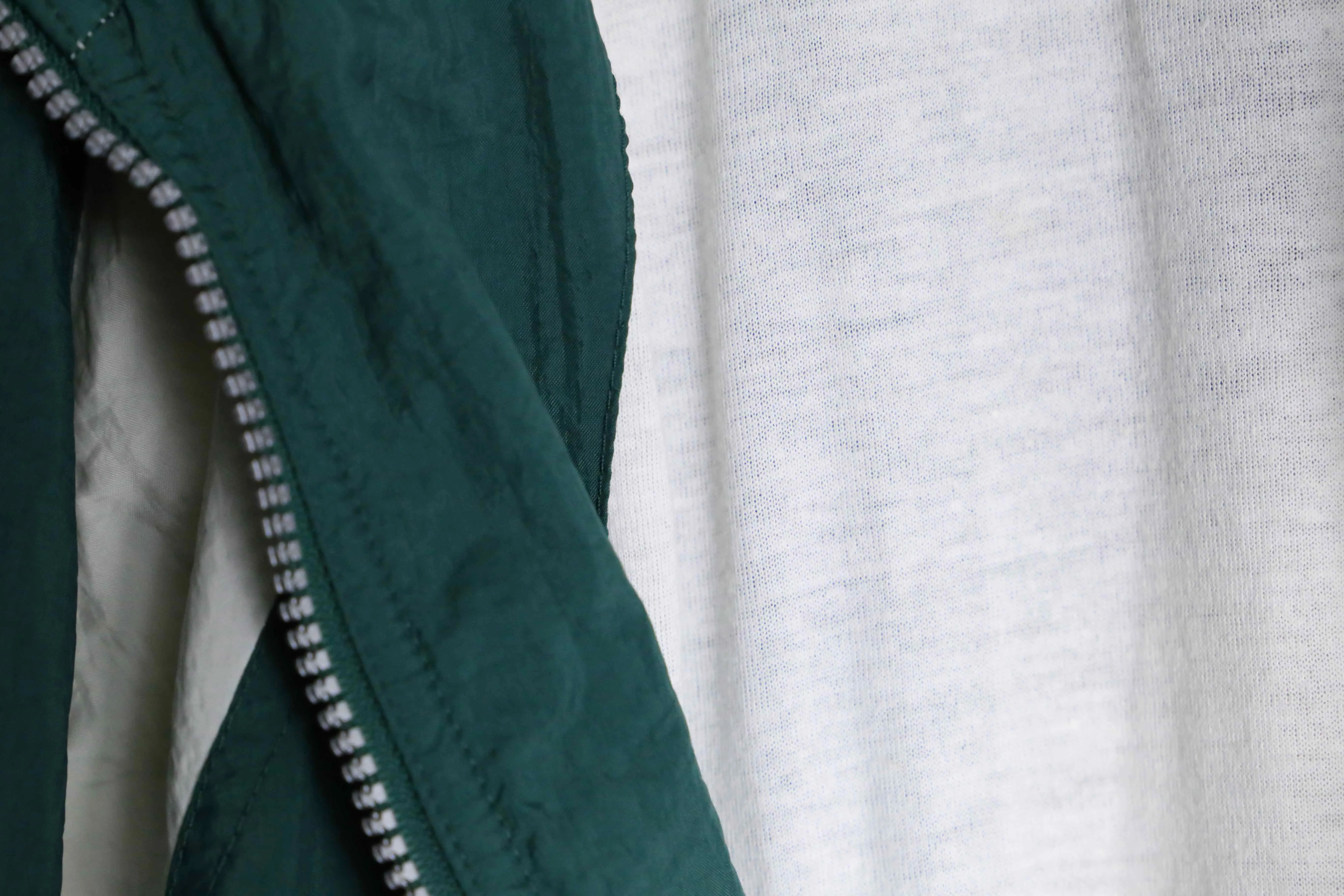 "adidas" green × white nylon track jacket