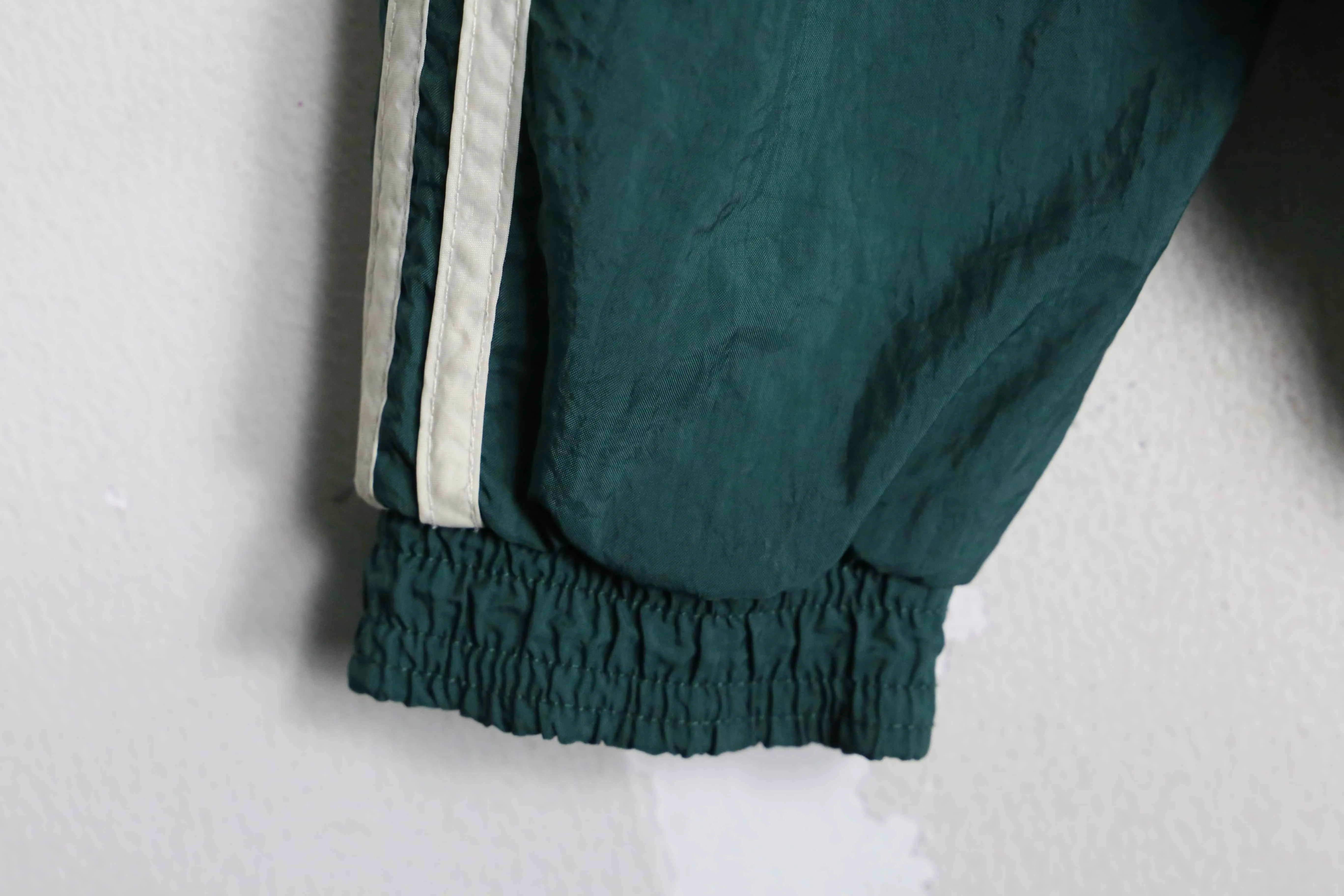 "adidas" green × white nylon track jacket