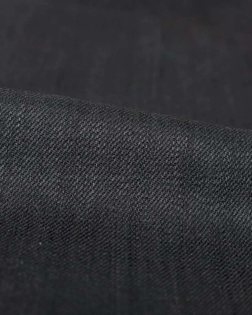Unbranded UB244 Tapered Fit Mens Jeans - 11oz Solid Black Stretch Selvedge