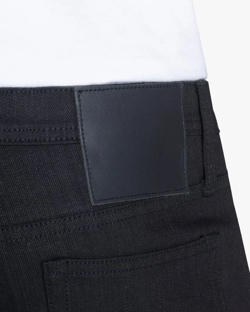 Unbranded UB244 Tapered Fit Mens Jeans - 11oz Solid Black Stretch Selvedge