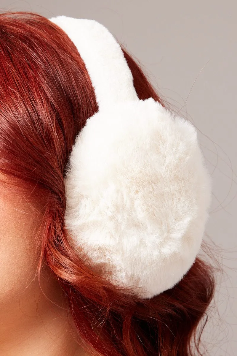 White Fluffy Ear Muffs