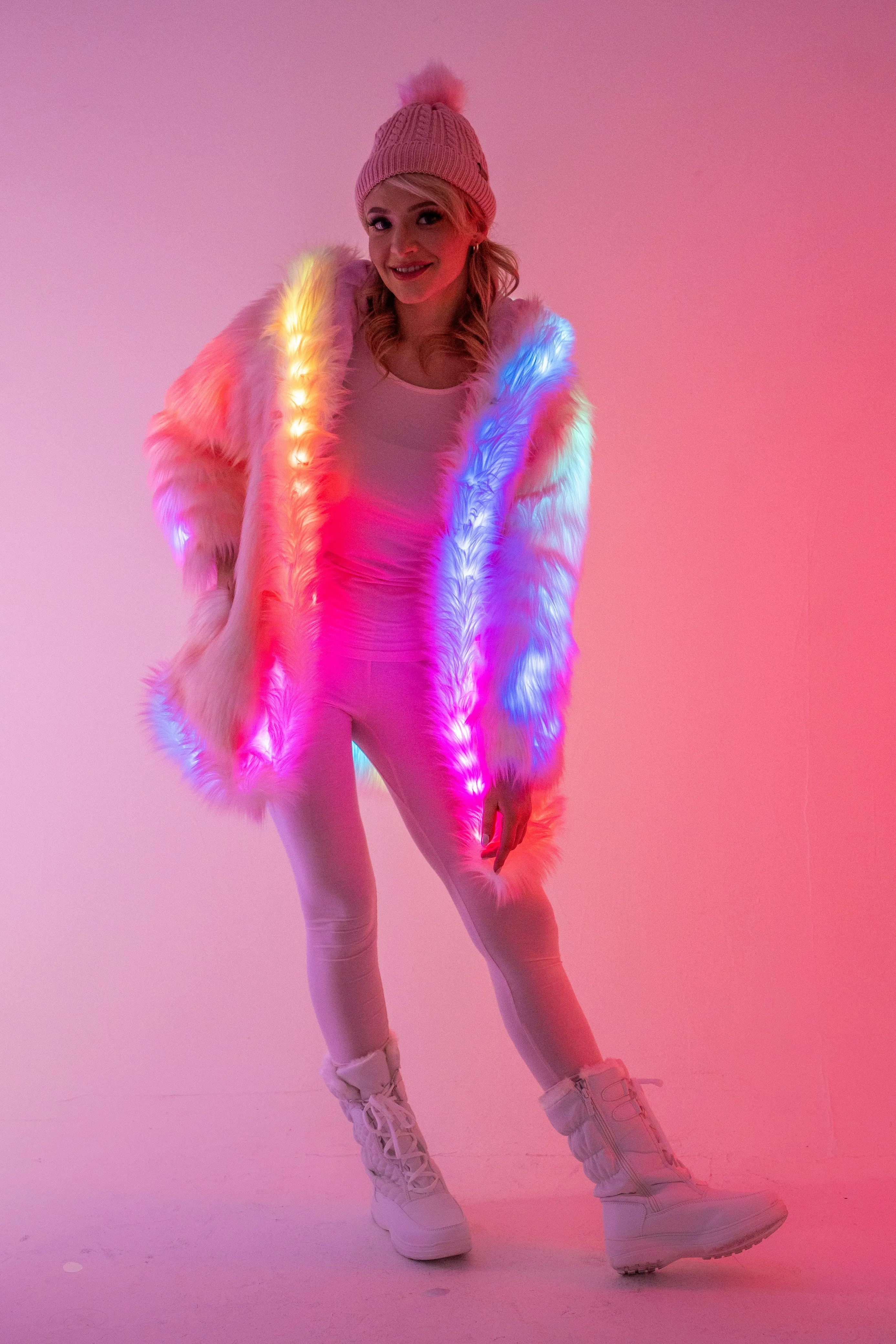 Women's LED C3 2.0 (Cool Classic Cozy) Coat in "Just The Tip-Light Pink"