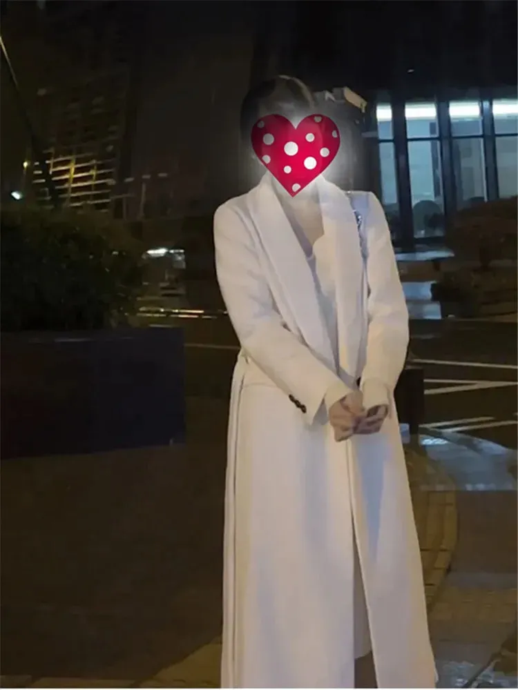 Women's Mackenzie White Wool Coat