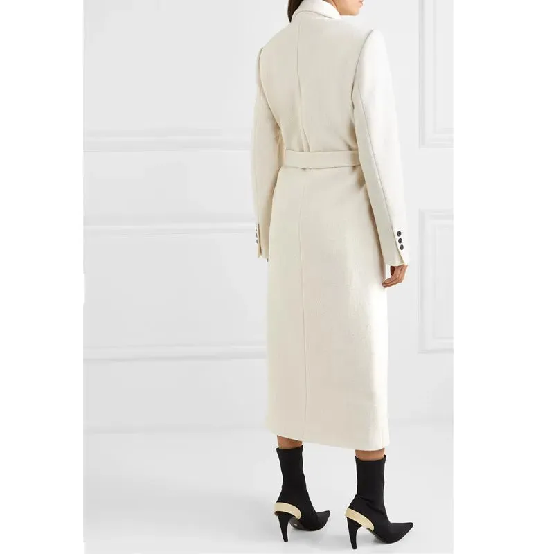 Women's Mackenzie White Wool Coat