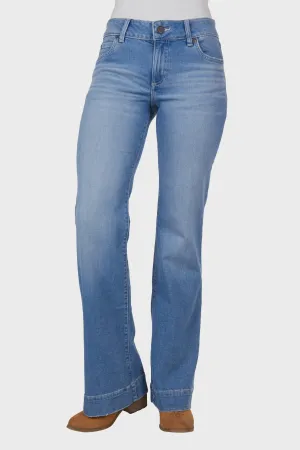Wrangler Retro Womens Hallie Mid Waist Trouser Leg Mae Jean
