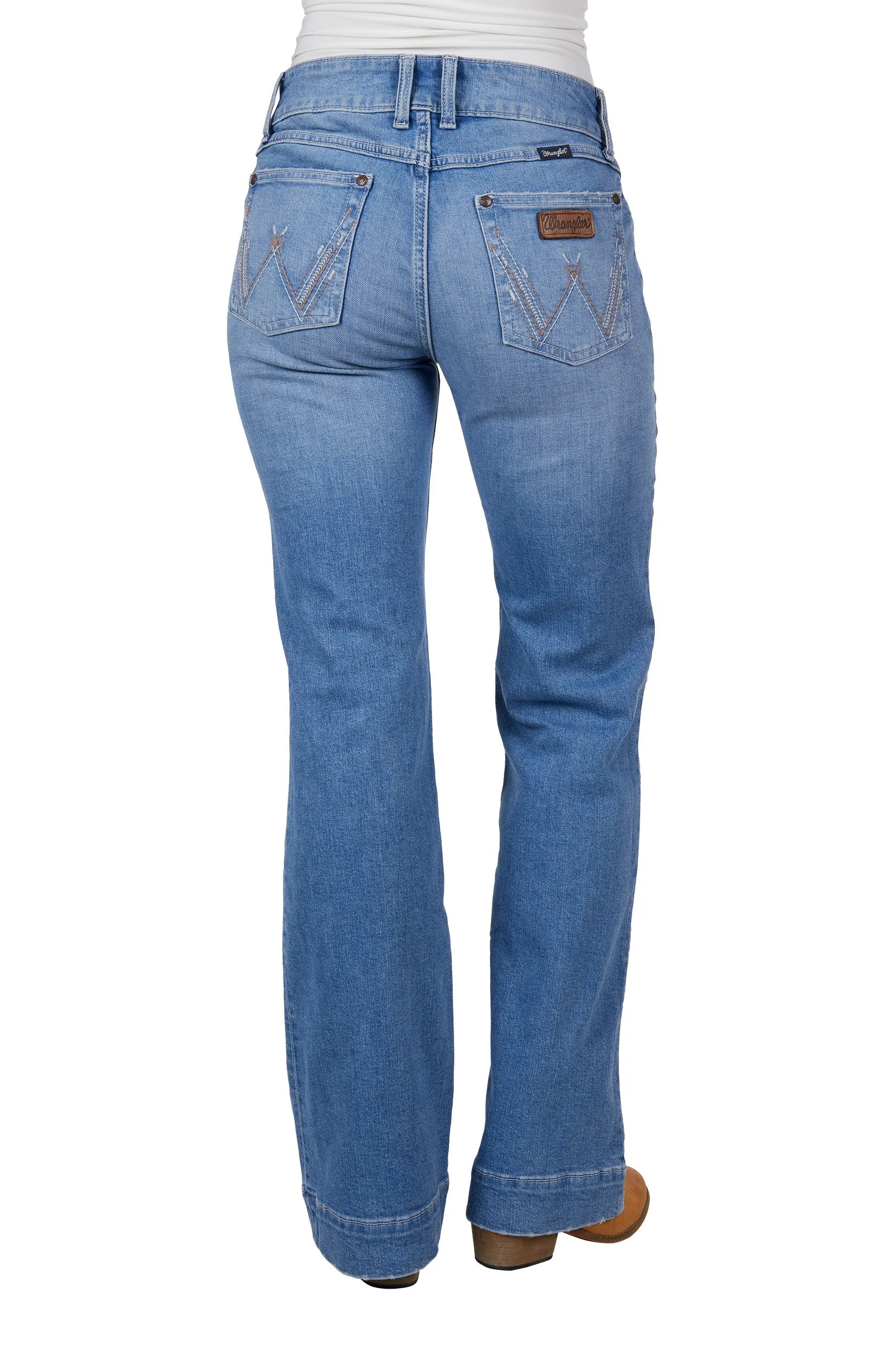 Wrangler Retro Womens Hallie Mid Waist Trouser Leg Mae Jean