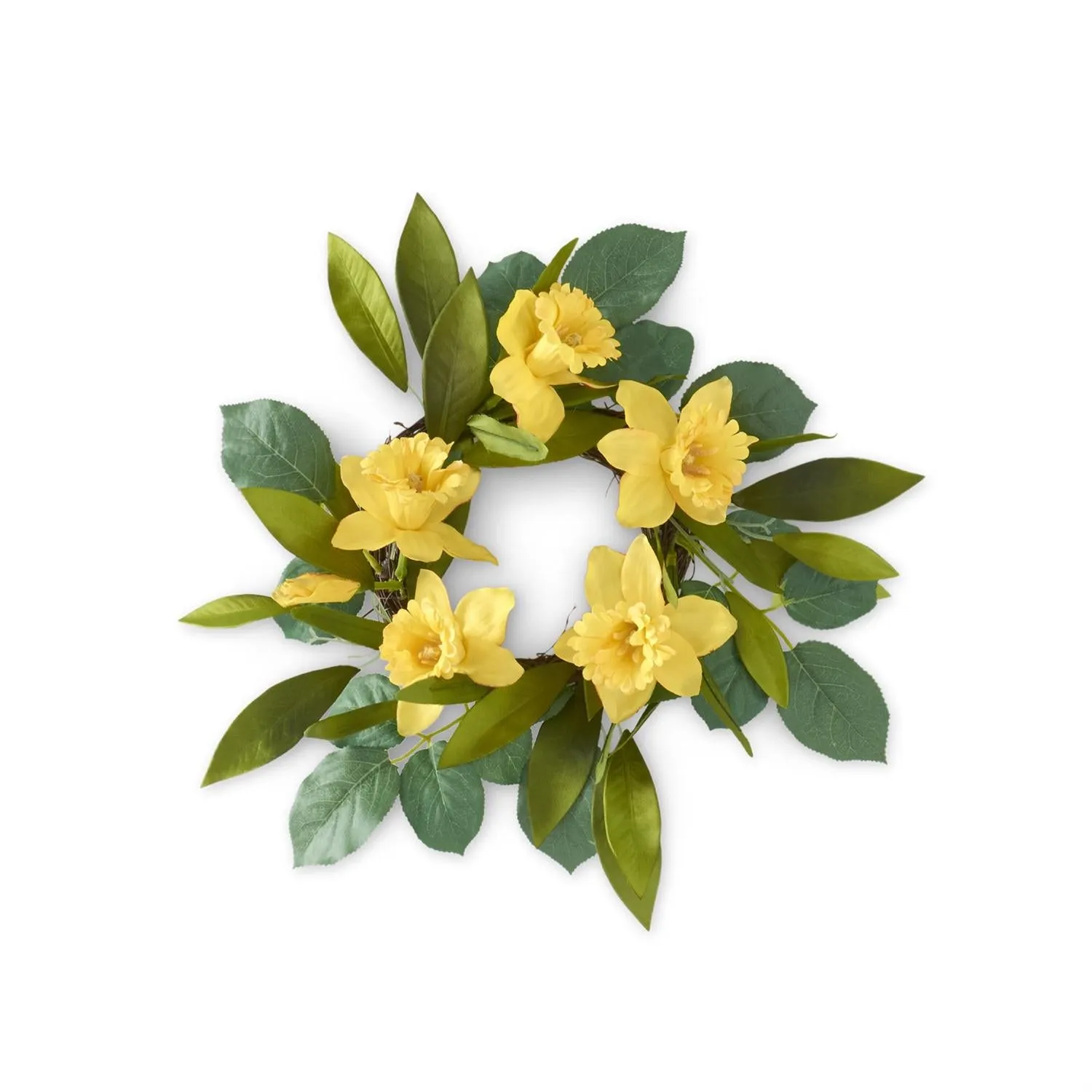 Yellow Daffodil Candle Ring 14IN